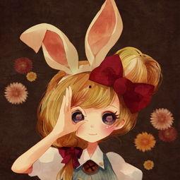 网红吃瓜头像插画女孩