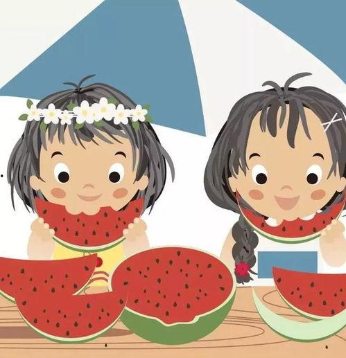 网红吃瓜头像插画女孩